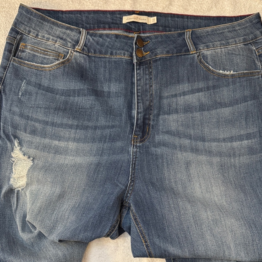 Cello Distressed Denim Jeans Medium Wash Discount Divas Classic Stretch Skinny